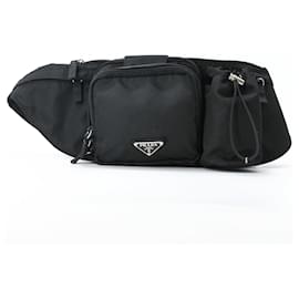 Borsa a tracolla in nylon nero Prada