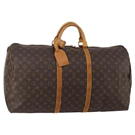 LOUIS VUITTON Monogram Keepall 60 Boston Bag M41422 LV Auth 192005