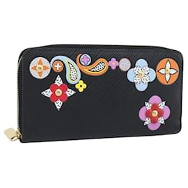 LOUIS VUITTON Epi Flower Zippy Wallet Cartera Larga Negra M62296 LV Auth 192465V - Louis Vuitton
