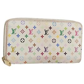 LOUIS VUITTON Monogram Multicolor Zippy Long Wallet White M60241 LV Auth 193587