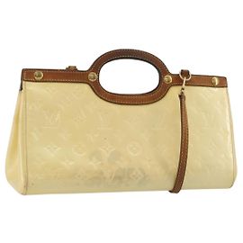 LOUIS VUITTON Monogram Vernis Roxbury Drive Hand Bag Perle M91374 LV Auth 192500