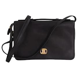 Céline Messenger Triomphe Mini Tasche Schwarz Leder