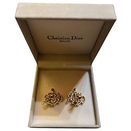 Orecchini a clip Christian Dior dorati con perle