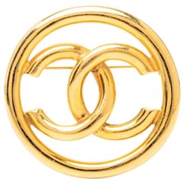 Spilla tonda vintage Chanel Coco Mark
