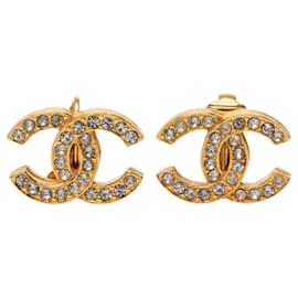 Orecchini a clip Chanel placcati oro e strass