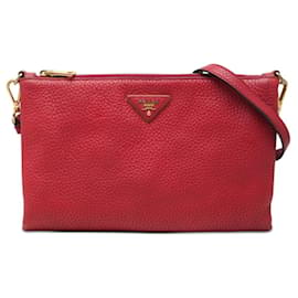 Borsa a tracolla e clutch con placca logo Triangle Prada