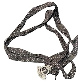 Choker in seta con pendente in cristallo Saint Laurent