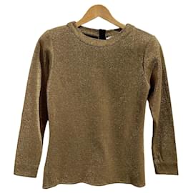 Top Dior dorado con lentejuelas de algodón