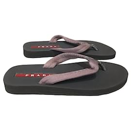 Sandali Prada in tessuto grigio Taglia 35