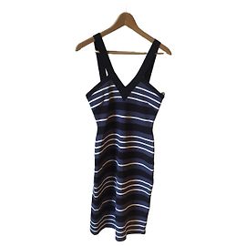 Abito Bandage Herve Leger Righe Blu Bianco Nero Taglia S