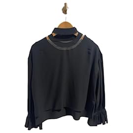 Fendi Bluse schwarz Gr. 34