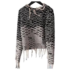 Saint Laurent 17 AW Distress-Pullover mit Fransen
