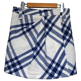 Falda de lana plisada con estampado Check Burberry