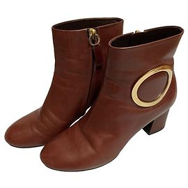 Stivaletti corti in pelle con motivo circolare Roger Vivier