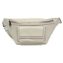 Marsupio/Borsa a tracolla in pelle bianca con monogramma GG Gucci
