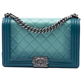 Chanel Blue Medium Quilted Calfskin Ombre Boy Flap