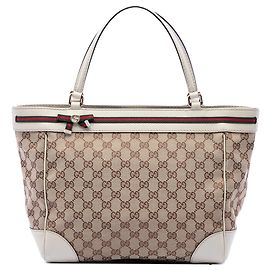 Gucci Mayfair Tote aus beigem GG Canvas