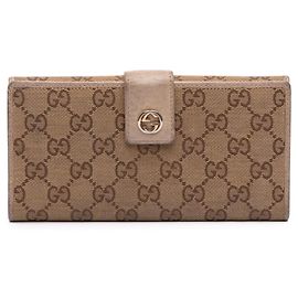 Cartera larga Miss GG Continental en lona GG beige Gucci