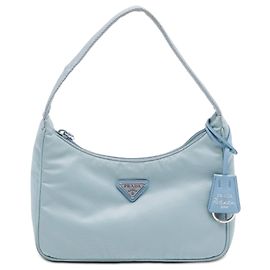 Borsa a Spalla Prada Blue Tessuto Re Edition 2000
