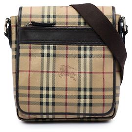 Burberry Beige Haymarket Check Tela Rivestita a Tracolla