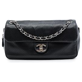 Chanel Black Perforated Lambskin Baseball Spirit Flap