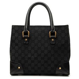 Borsa Gucci Black GG Canvas Nailhead