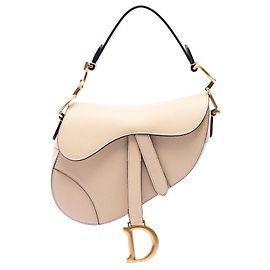 Borsa Saddle Dior beige in pelle di vitello granulata