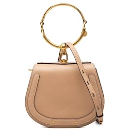 Borsa a tracolla Nile in pelle piccola beige Chloé