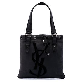 Tote Kahala in denim nero con monogramma Saint Laurent, piccola
