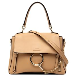 Chloé Faye Day Satchel aus braunem Leder Small
