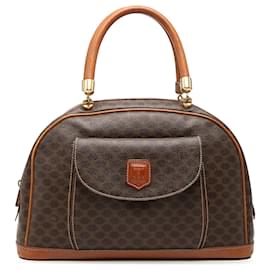 Céline Borsa Celine Brown Macadam Tela Cerata Dome Top Handle