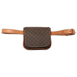 Céline Borsa a cintura Celine in tela rivestita Macadam marrone