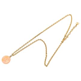 Collana con pendente Chanel Pink CC Resin Faux Pearl