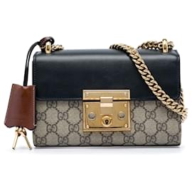 Gucci Beige Small GG Supreme Padlock Crossbody