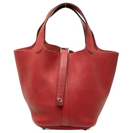 Hermès Red Clemence Picotin Lock 18