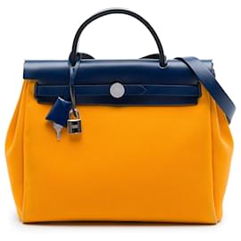Hermès Orange Toile Herbag Zip Retourne Verso 31
