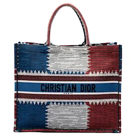 Book Tote Dior Blue Large Canvas French Flag