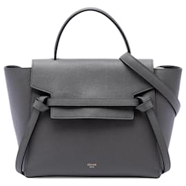 Borsa Belt in pelle di vitello micro granulata grigia Celine - Céline