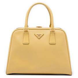Borsa Prada Yellow Saffiano Lux Pyramid Frame