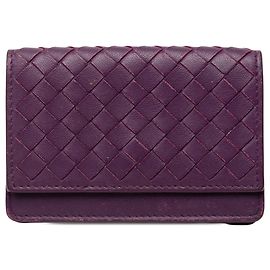 Bottega Veneta Kartenetui aus lila Nappa-Intrecciato