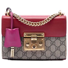 Gucci Beige Small GG Supreme Padlock Crossbody