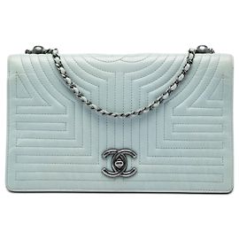 Chanel Blue Medium Quilted Calfskin Korean Garden Flap