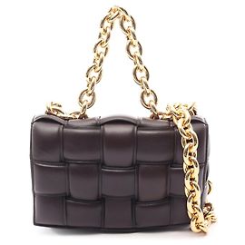 Borsa Bottega Veneta Marrone Nappa Intrecciato Padded Chain Cassette
