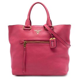 Tote aperto convertibile in Vitello Daino rosa Prada