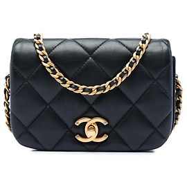 Chanel Black Mini Quilted Calfskin Nailed CC Flap
