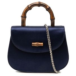 Gucci Blue Mini Satin Bamboo Night