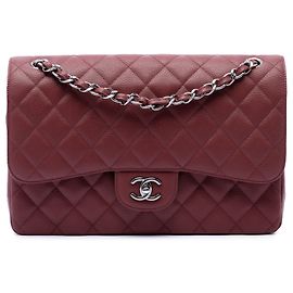 Chanel Red Jumbo Classic Caviar Double Flap