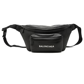 Bolsa de cintura Balenciaga Black Leather Everyday Belt Bag XS