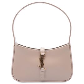 Saint Laurent Mini Le 5 a 7 aus glattem braunem Kalbsleder