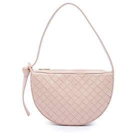 Bottega Veneta Borsa Hobo Mini in Pelle Intrecciato Rosa Sunrise